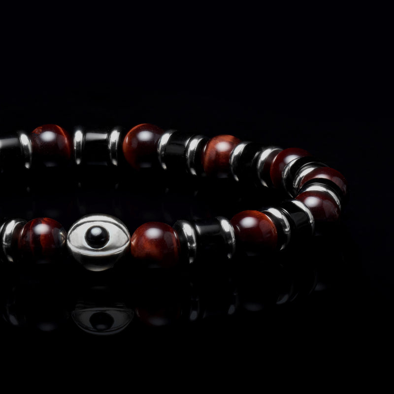 Evil Eye bracelet, Beaded bracelet, tiger eye beaded  bracelet 