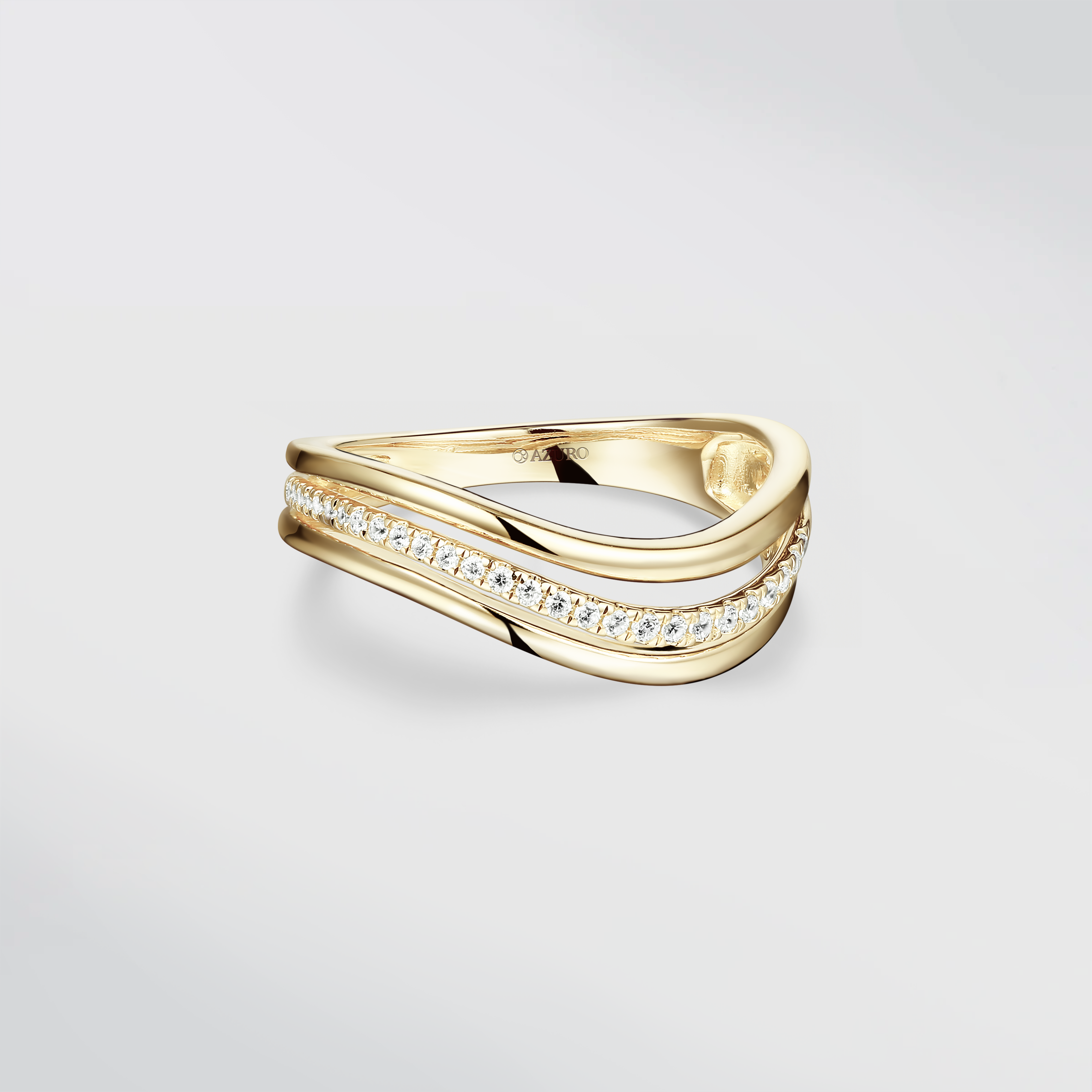 Trio Waves Ring