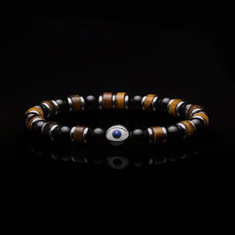 Evil Eye bracelet, Beaded bracelet, tiger eye beaded bracelet 