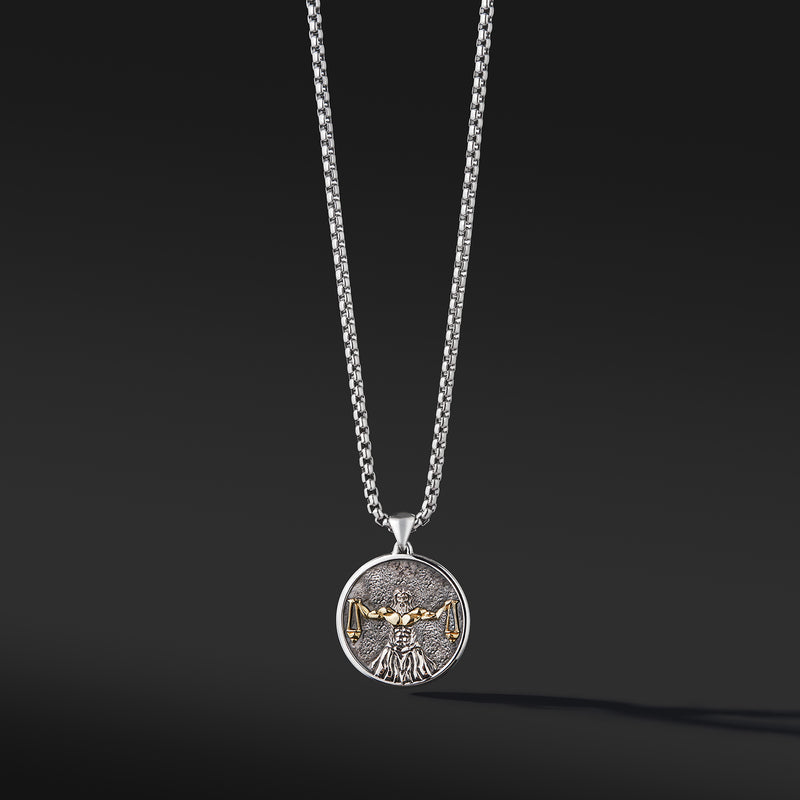 Zodiac necklace, libra pendant necklace, Star sign necklace for men, 