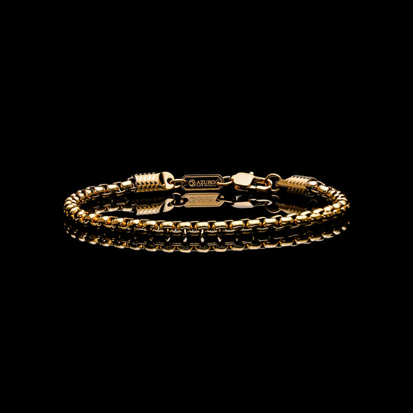gold box chain bracelet for men, silver box chain bracelet for men 