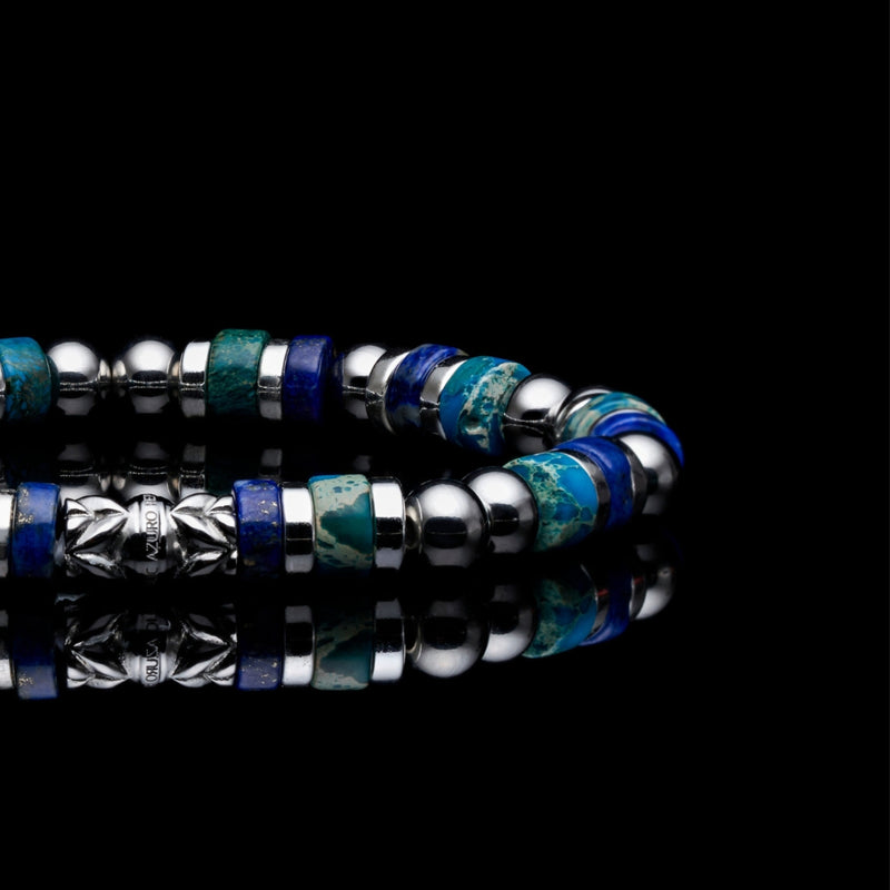 Boho Wrap Bracelet Fashion Men Blue Bracelet Double Braided Leather  Stainless Steel Magnetic Clasp Bracelets Male Jewelry Gift