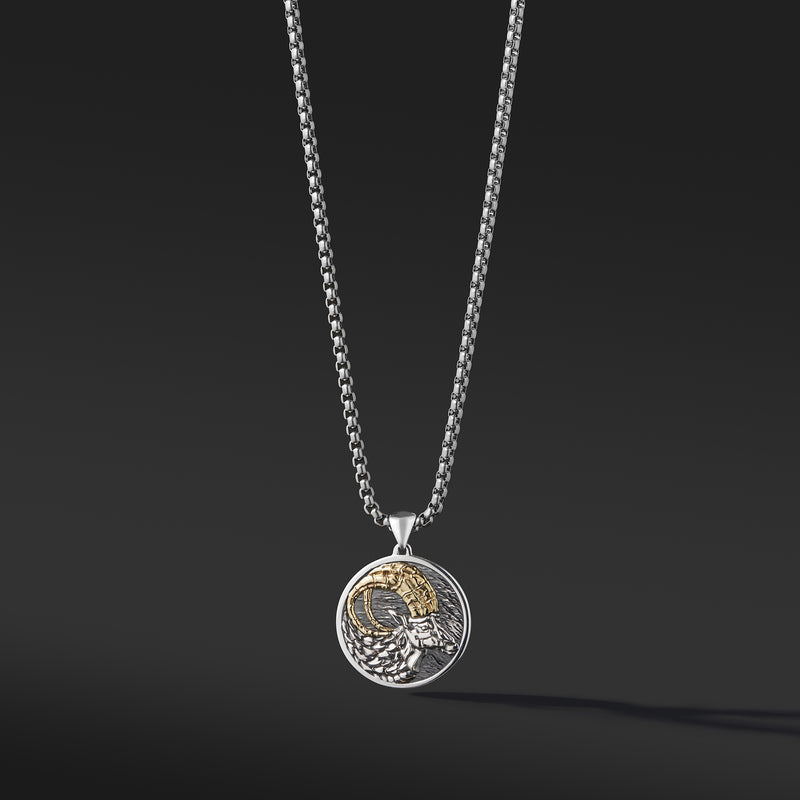 Zodiac necklace, Capricorn pendant necklace, Star sign necklace for men, 