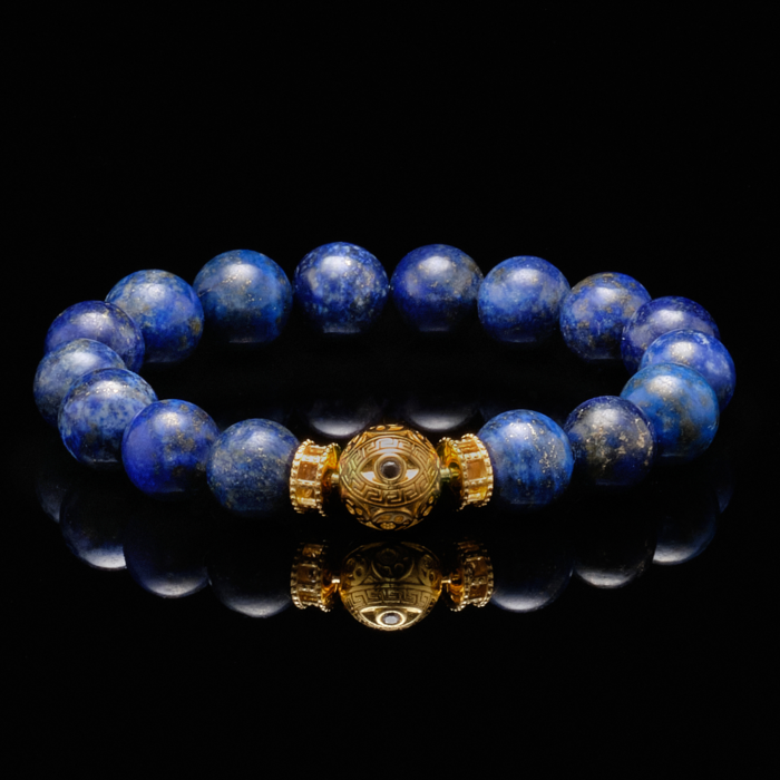 The Gold Lapis Lazuli Evil Eye Bracelet