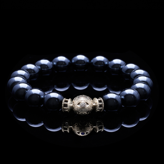 The Evil Eye bracelet is a symbol of protection and good fortune. The handcrafted surface of the skin gives the Evil Eye bracelet a realistic touch. The open clicked design provides the flexibility of changing any designs you want. The 925 Silver Evil Eye bracelet comes with 6 customized colors for you to choose!