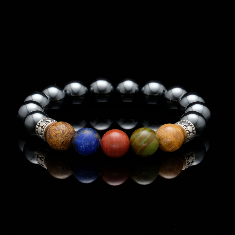 7 Chakra Bracelet Mens Beaded Bracelet Azuro Spiritual