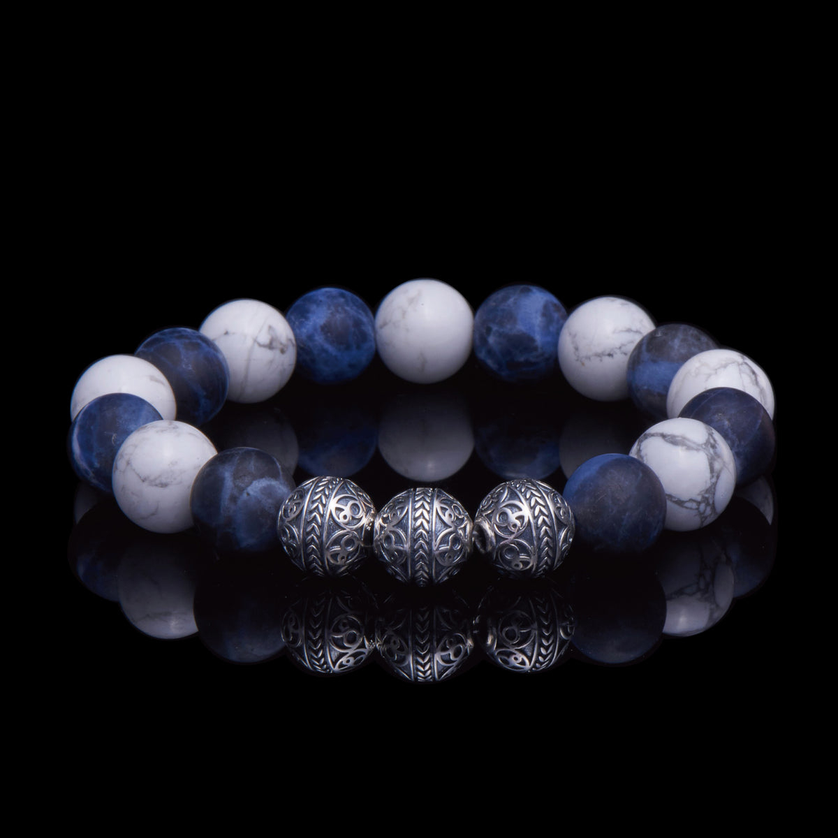 Sodalite Beaded Bracelets │ 925 Silver Bracelet For Men