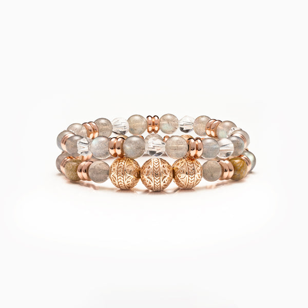 gemstones bracelets, stack bracelets for women, women bracelets, beaded bracelets, rose gold beaded bracelets, rose gold bracelets for women. 