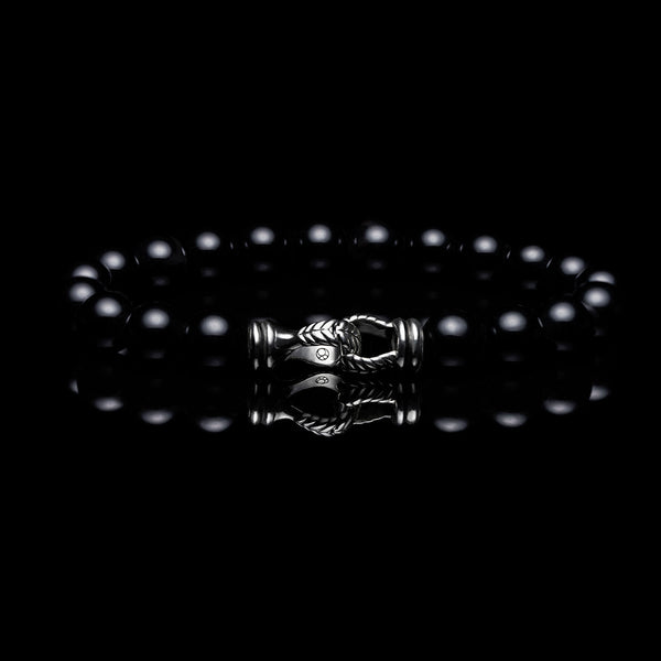 Onyx bracelets, onyx beaded bracelet, Silver beaded bracelet, 925 silver beaded bracelets, mens beaded bracelets,