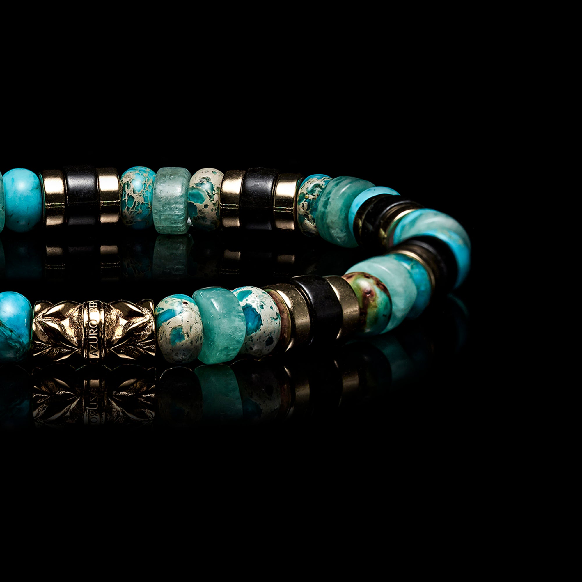 Bora bora Bracelet with crystal and swarovski beads in Turquoise and Blue –  Shop