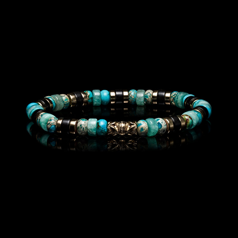 mens beaded bracelet , mens bead bracelet, gold bracelet for men, turquoise bead bracelets 