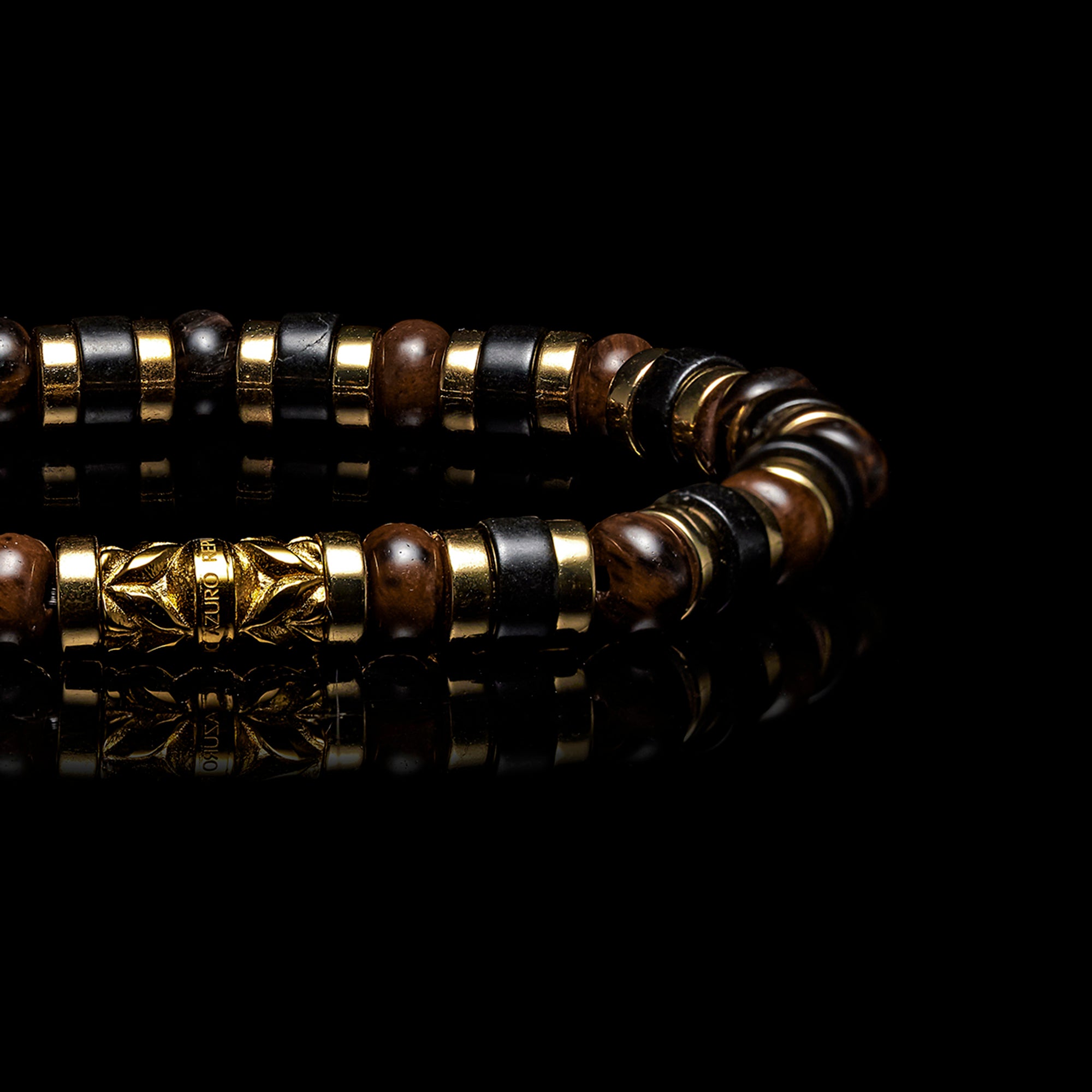mens beaded bracelet , mens bead bracelet, gold bracelet for men, brown bead bracelets 