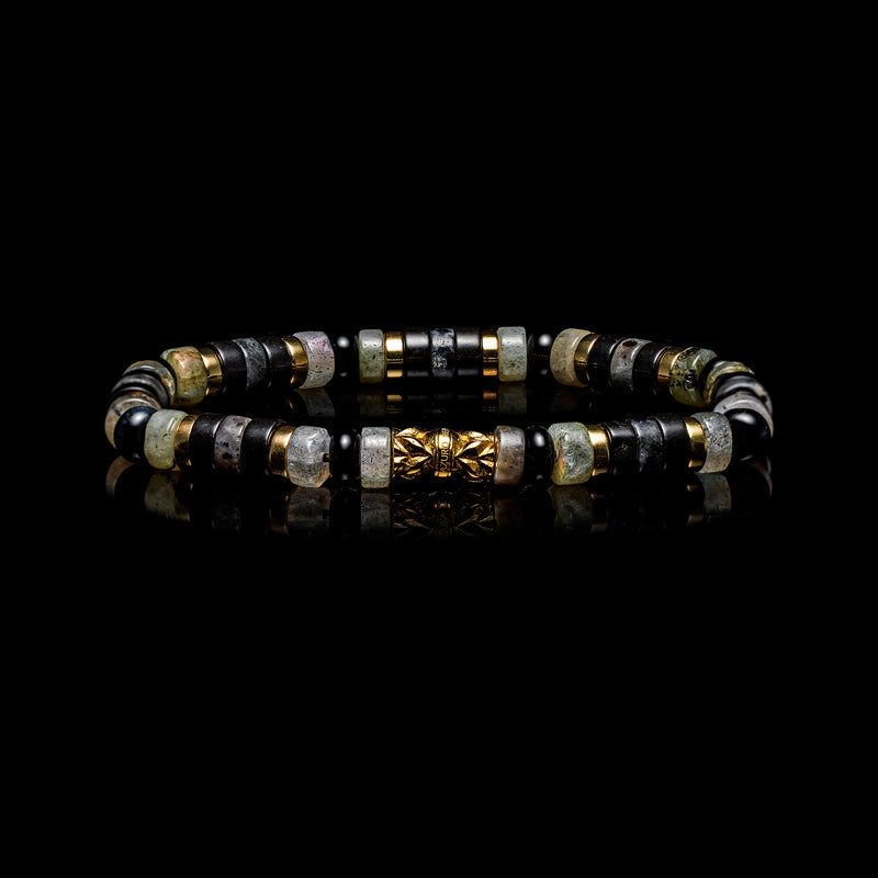 mens beaded bracelet , mens bead bracelet, gold bracelet for men, black bead bracelets, black beaded bracelets, onyx beaded bracelet 