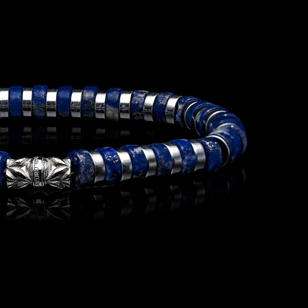 mens beaded bracelet , mens bead bracelet, gold bracelet for men, lapis lazuli bead bracelets, silver lapis lazuli bracelet 