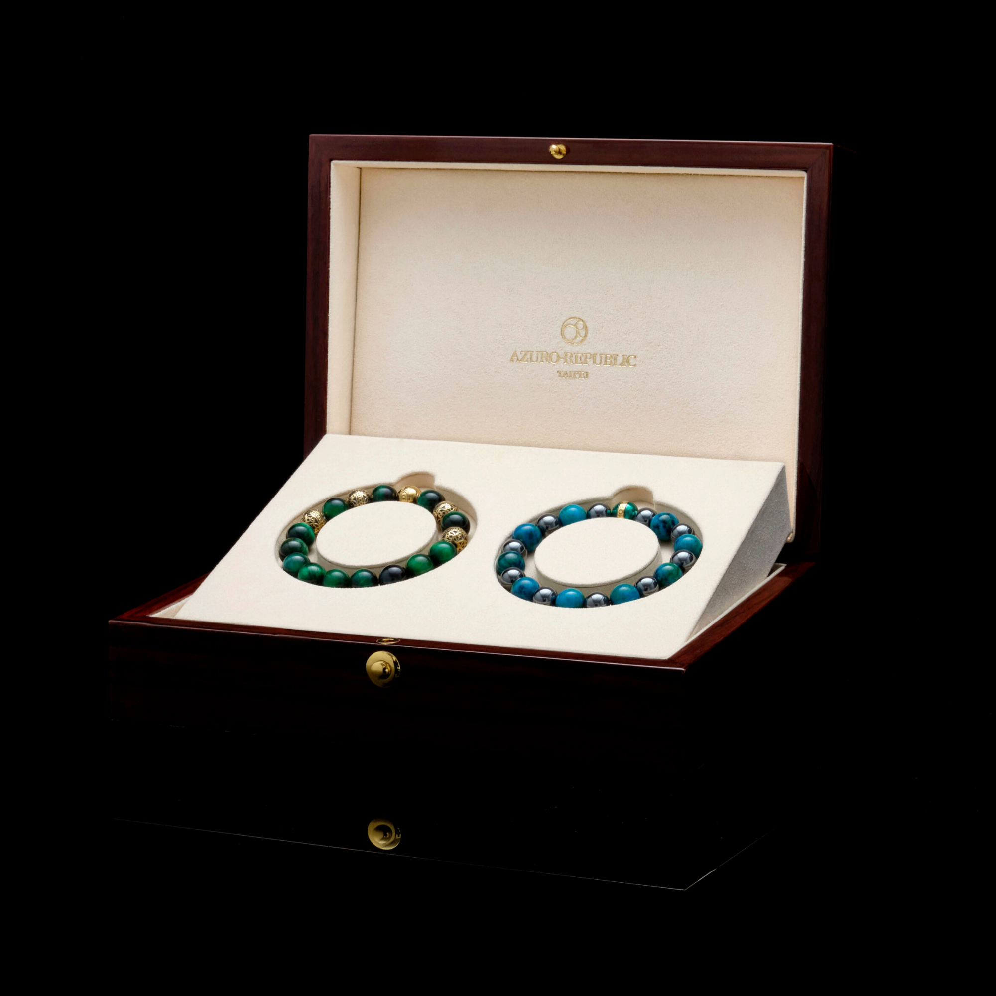 [NEW ARRIVAL] Artemis | Gold Enamel Turquoise Hemitite Beaded Bracelet - Azuro Republic