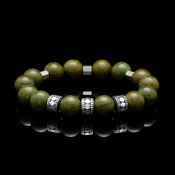 Green Jade Bracelet, Statement Jewelry, Chakra Bracelet, Big