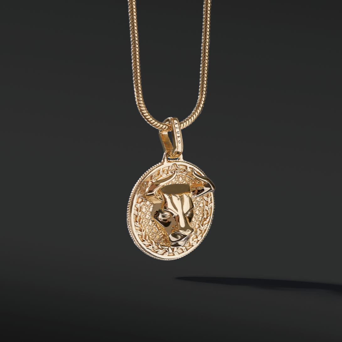 Bull Gold Pendant Necklace | Gold Bull Pendant for Men – Azuro Republic