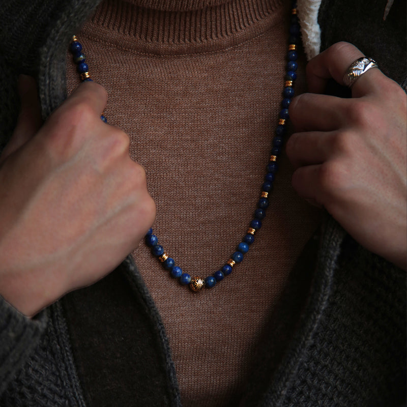 Buy Lapis Lazuli Pendant for Men, Cotton Cord Necklace, Blue Stone Necklace,  Gift for Him, Lapis Jewelry Men, Stone Pendant Rope Necklace Online in  India - Etsy