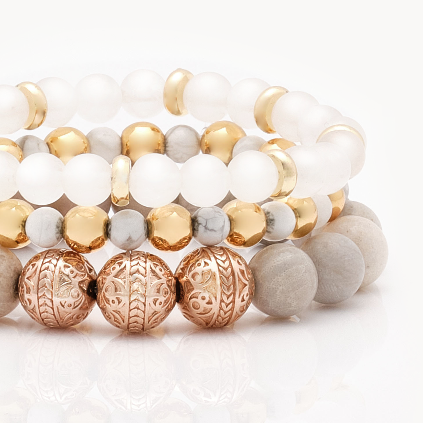 Women's beaded bracelets, Rose gold chrysanthemum bracelet, howlite bracelets, white jade bracelets, Stack bracelets, women's silver bracelets, women's gold bracelets, jewlery for women, women's crystal bracelets, healing crystals bracelets for women, women jewelry 