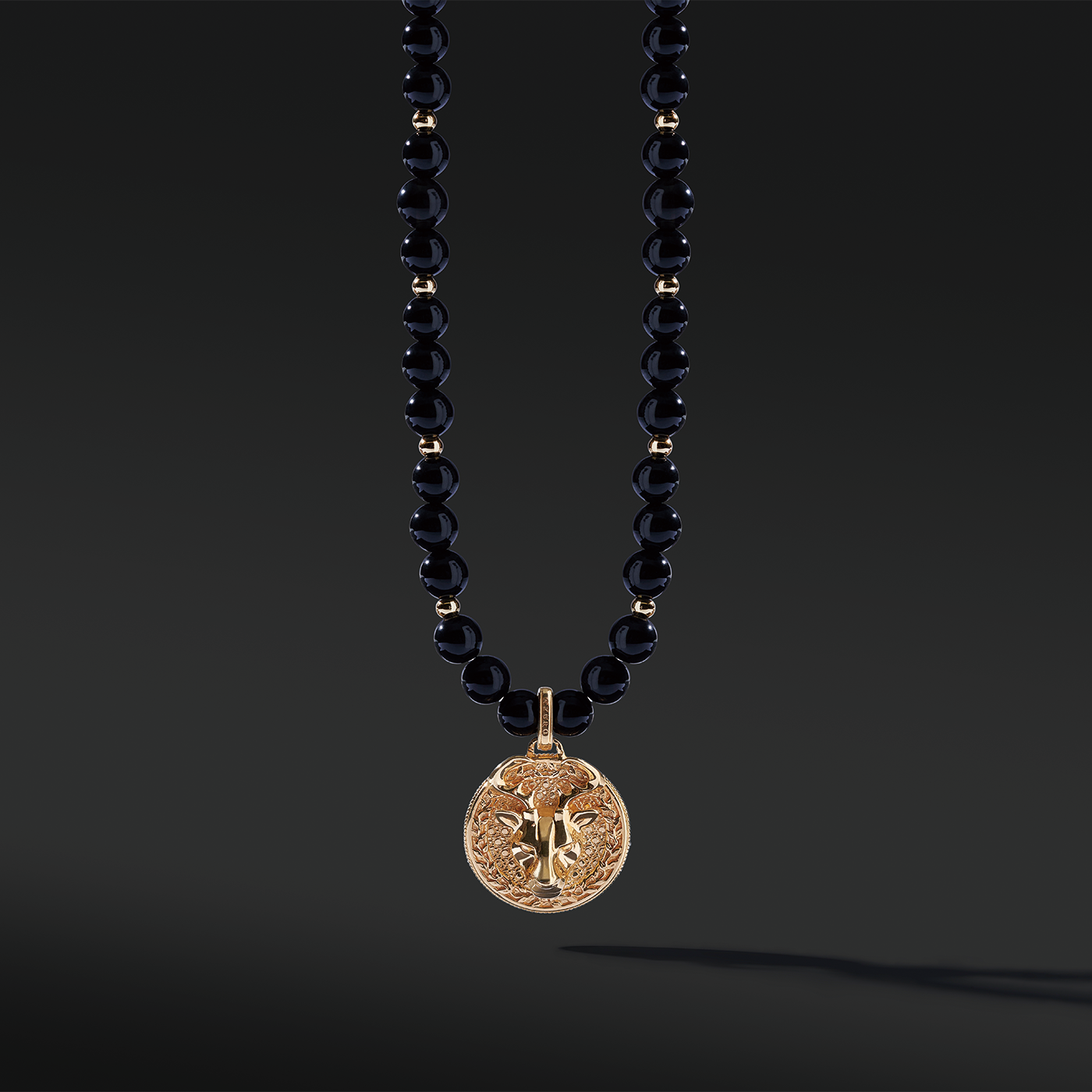 KYSZDL Natural Gold Obsidian Pendant Wishful Aquarius Women Fashion Jewelry  Crystal Pendant Necklace