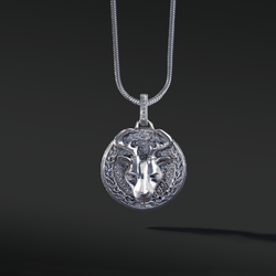 The silver deer pendant necklace for men is a unique existing. The idea originated from Milwaukee, Wisconsin. The deer is a masculine figure in the wild forest. If you are confident enough to master the bold silver pendant design, this buck head is a must-have silver pendant for men. 