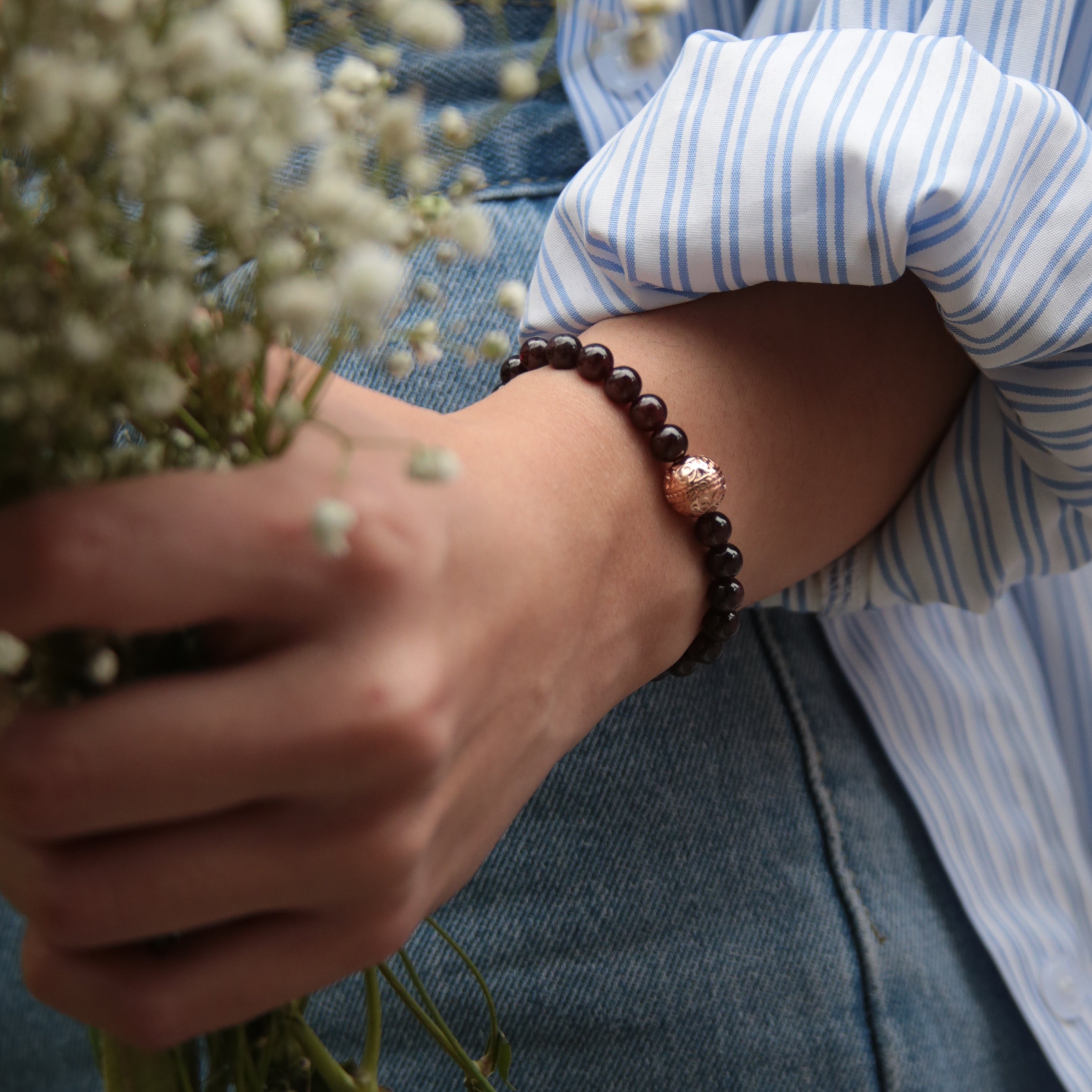 Women's beaded bracelets, Rose gold garnet bracelet, gemstone bracelet,  adjustable bracelet, custom bracelet, personalized braceletswomen's gold bracelets, jewlery for women, women's crystal bracelets, healing crystals bracelets for women, women jewelry 