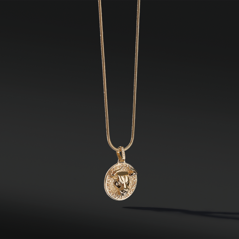 The bull pendant necklace in many cultures means prosperity, wealth, and also means family and union. A bull gold pendant gives a solid appearance to a man. The fine polishing of the horns completes the sharpness of this creation. Azuro put together a collection of gold Bull pendants and bracelets. 
