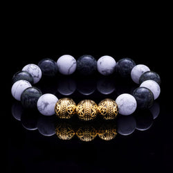 Gold Beaded Bracelets Mens Bead Bracelet Gold Bracelet Azuro Republic Jewelry for Men 10mm