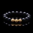 azuro republic men accessories: feng shui black obsidian men beaded bracelet healing gemstone jewelry gold bracelet gift for men