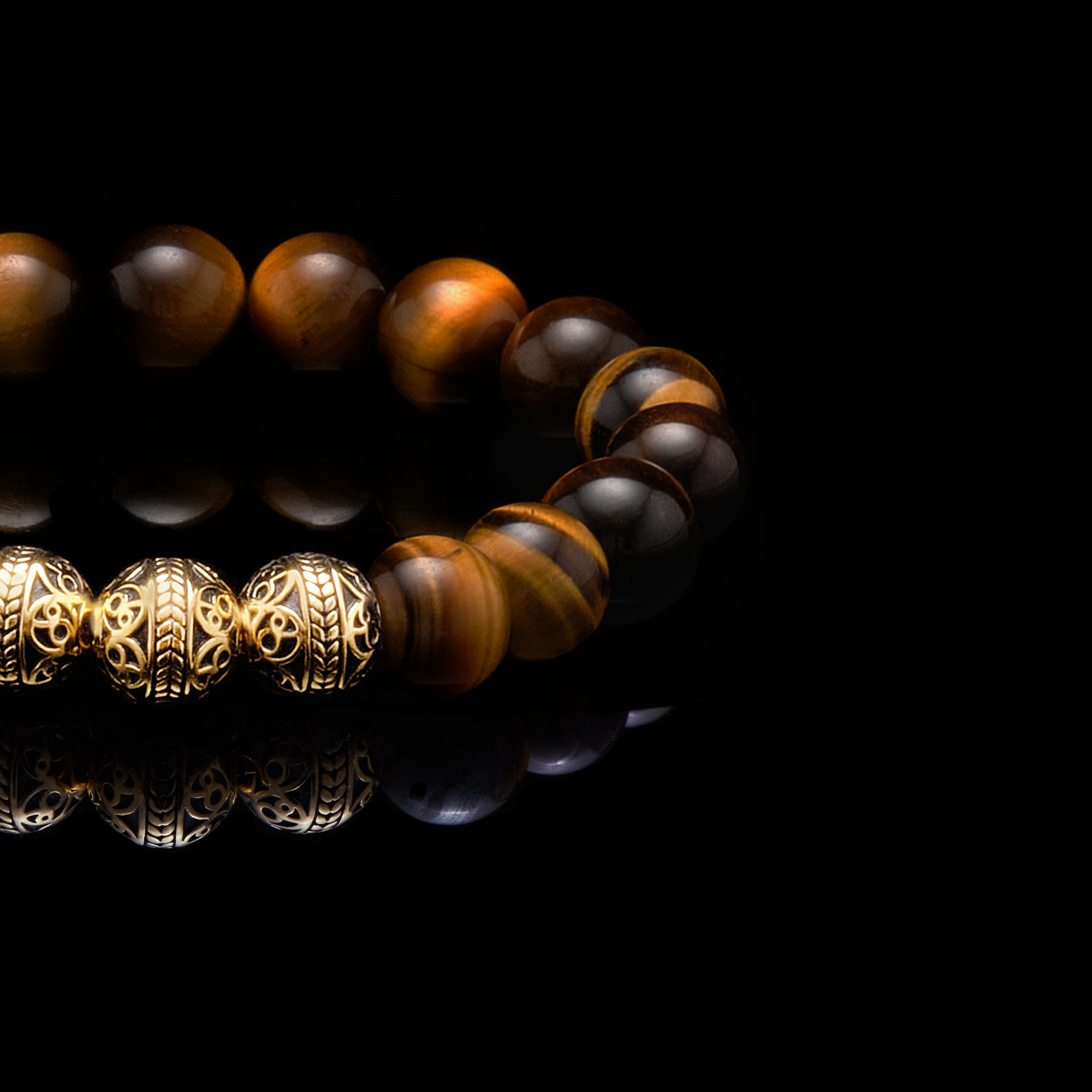 Tiger Eye Bracelet │ Gold Bracelet for men │ Tiger Eye Beaded Bracelet ...