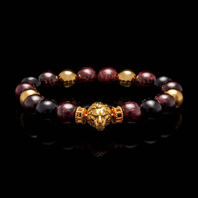 lion bracelets, lion bracelets for men, lion beaded bracelets, animal bracelets, garnet bracelets for men, obsidian beaded bracelets, lion beaded bracelets. 