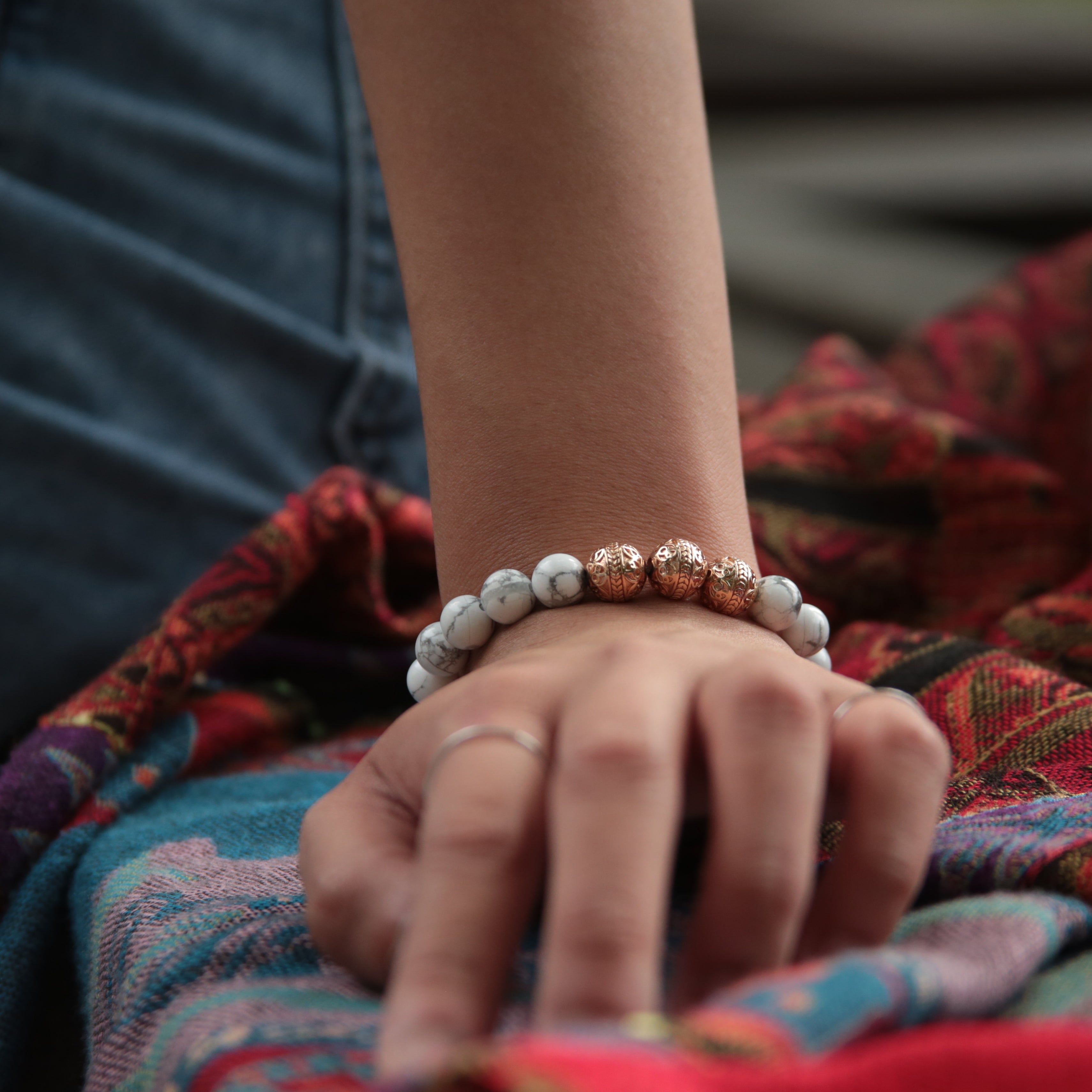 Rose Gold Classic Howlite Bracelet