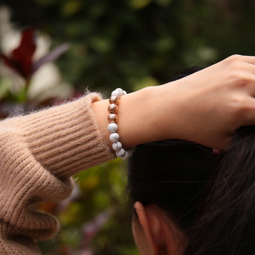 Rose Gold Classic Howlite Bracelet