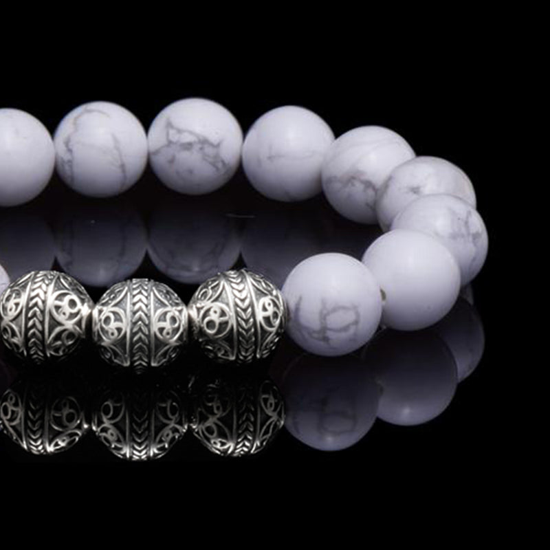 White Pearl & Crystal Bracelet - Pandit.com