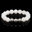 The Silver Classic White Jade Bracelet is a must-have elegant men's beaded bracelet, made with stunning translucid white jade stone with a classy touch of 925 Silver. If you consider yourself an entrepreneur this is definitely the men's beaded bracelet for you, as the white jade stone has been valued since ancient times because of its abilities to bring luck business.