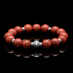 The Root Chakra bracelet is one of the 7 Chakra bracelet. Combined with Red Jasper stones, this mens silver bracelet will be a stabilizer in life. Wearing Chakra bracelet has many benefits. The mens stainless steel bracelets with red jasper stone can strengthen emotional connection and heighten compassion through the chakra stones. 