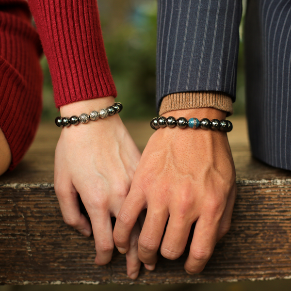 Custom Hematite Bracelet | Gift for Couple