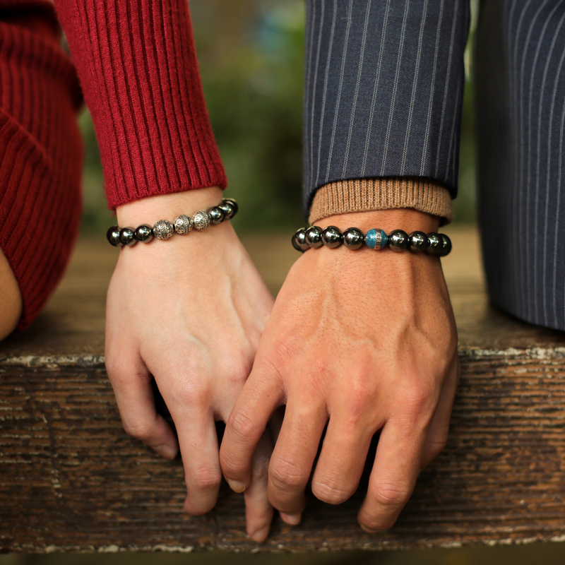 Custom Hematite Bracelet | Gift for Couple
